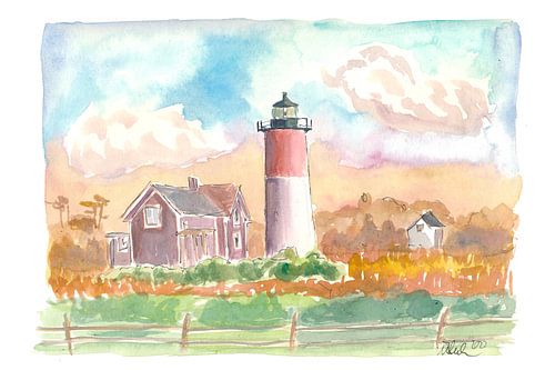 Phare de Cape Cod Coucher de soleil romantique Nauset Beach