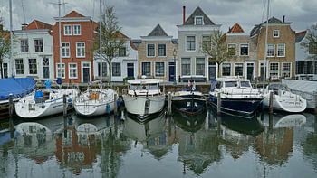 Dromerig beeld van de haven van Goes