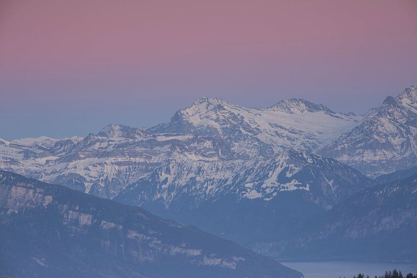 Coucher de soleil dans les Alpes bernoises sur Martin Steiner