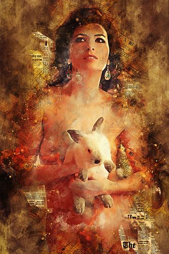 Bunny (erotica, mixed media)