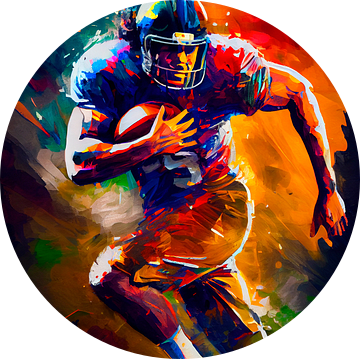 Impressionistisch schilderij van rugby speler. Deel 1 van Maarten Knops
