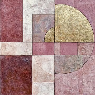 Gouden geometrie | Abstracte aardetinten kunst