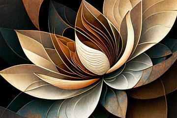 Lotus Flower Abstract III by Jacky