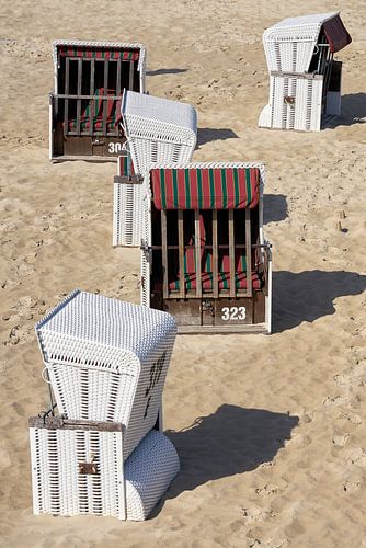 Strandstoelen op het strand van Heringsdorf