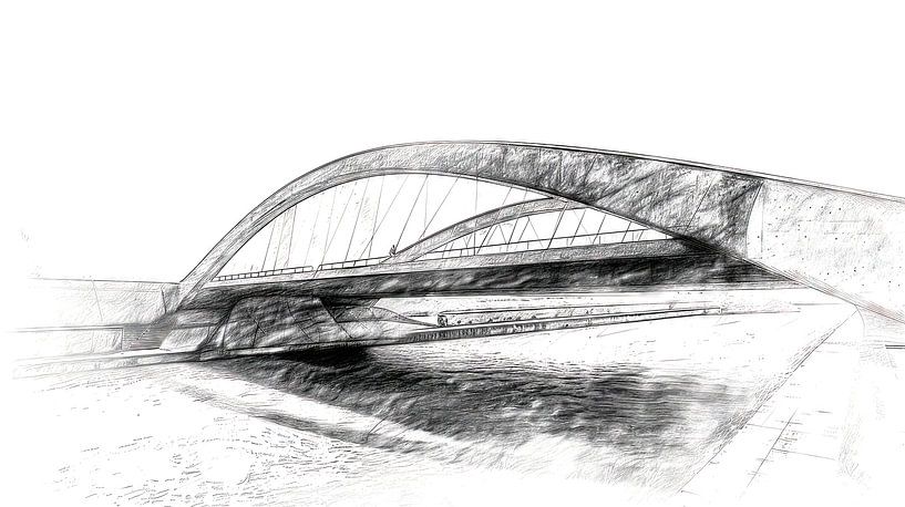 Modern arch bridge by Frank Heinz