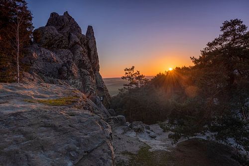 Zonsopgang bij het wapen van Hamburg