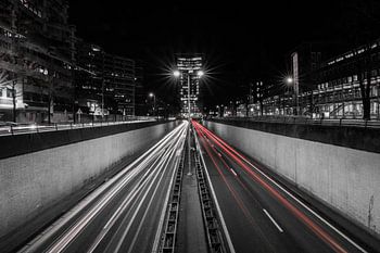 Schwarz-Weiß-Stadtlichter Den Haag