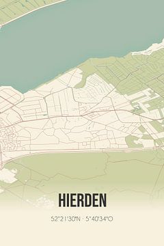Vintage landkaart van Hierden (Gelderland) van MijnStadsPoster
