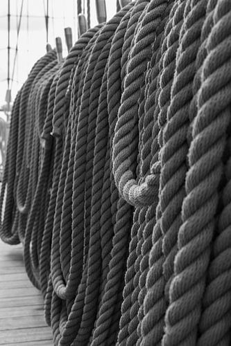 Ship ropes on board