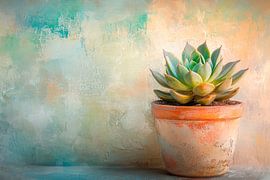 Overgrown succulent in a pot by Poster Art Shop