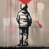 Petit garçon avec un cœur LOVE | Banksy Tribute sur Frank Daske | Foto & Design
