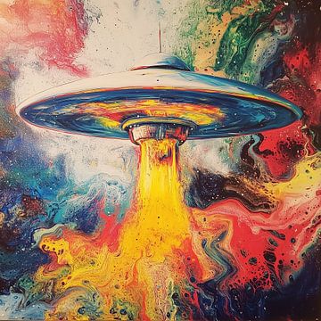 Ufo lancering abstract van TheXclusive Art