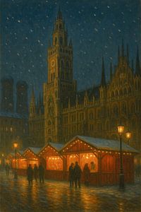 Winterglühen über der Münchner Altstadt