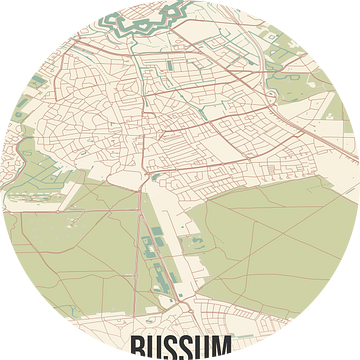 Vintage landkaart van Bussum (Noord-Holland) van MijnStadsPoster