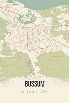 Vieille carte de Bussum (Noord-Holland) sur MyCityPoster