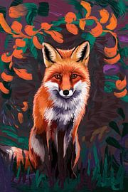 Vos in kleurrijke abstracte stijl van Imperial Art House