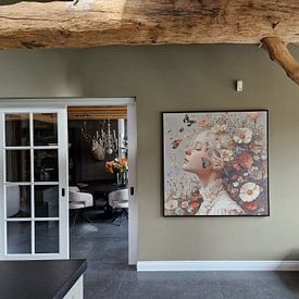 Klantfoto: Bloemen en Vlinders van Blikvanger Schilderijen, op canvas
