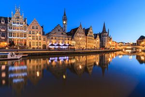 Graslei, Gent bij schemering