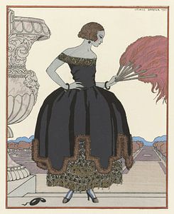 George Barbier – Pavane ; Robe du soir, de Worth (1921)