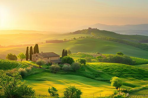 Rustieke Toscaanse Boerderij Muurdecoratie