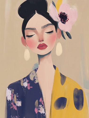 Kleurrijk modern en abstract portret