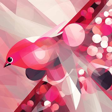 Hübscher abstrakter Vogel in Rosa von Karina Brouwer
