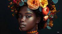 african woman with flowers by Gelissen Artworks thumbnail