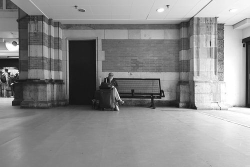 Waiting at Central Station Amsterdam.