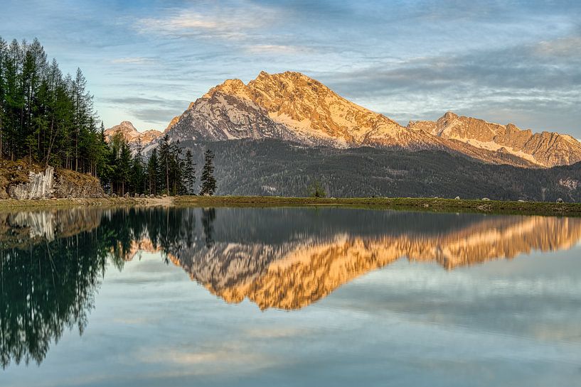 Watzmann reflection in a pond by Michael Valjak