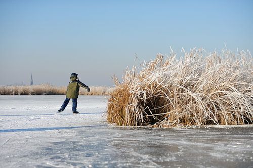 Schaatsertje op de Nieuwkoopse Plassen