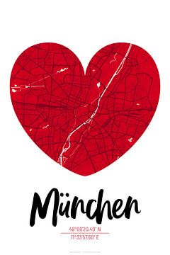Munich - City Map Design City Map (heart)