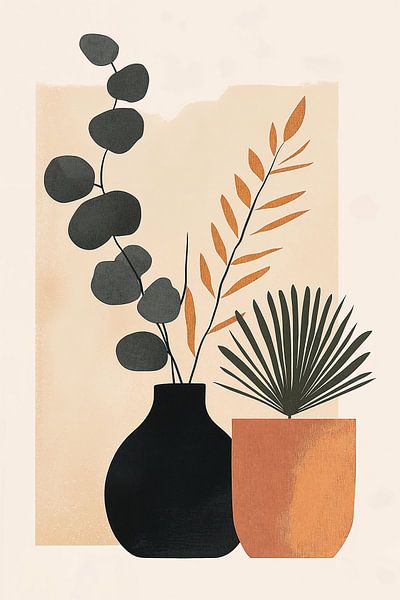 Eucalyptus en Noir et Tarracotta n°6 par Studio BB