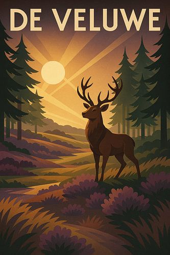De Veluwe Nature Retro Travel Poster sur Travel Shop