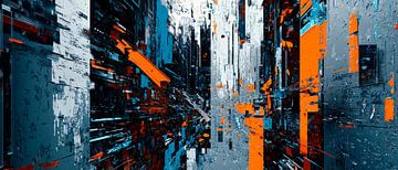 Futuristisch stadslandschap in 3D van Poster Art Shop