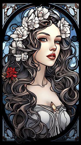 Art Nouveau (glas in lood)