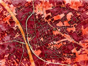 Karte von Beringen im stil 'Amber Autumn'