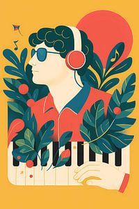 Musikplakat-Illustration, konzeptionell, zeitgenössisch dekorativ s