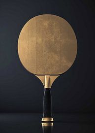 Raquette de tennis de table de luxe dorée sur fond sombre sur Morgan