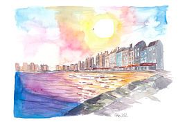 Honfleur Normandie Alter Hafen bei Sonnenuntergang