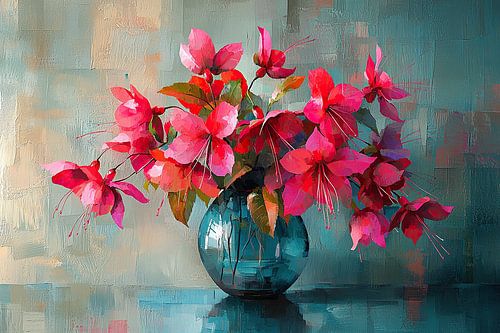 Flower Painting Modern | Crimson Dance