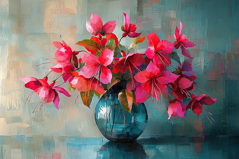 Blumenmalerei Modern | Crimson Dance von Kunst Laune
