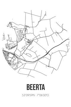 Beerta (Groningen) | Landkaart | Zwart-wit van Rezona