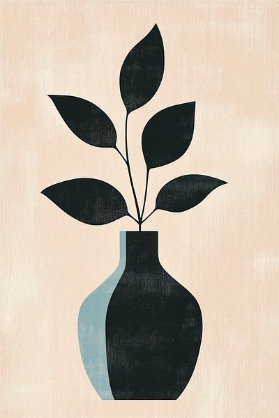 Vase bicolore en noir et bleu par Studio BB