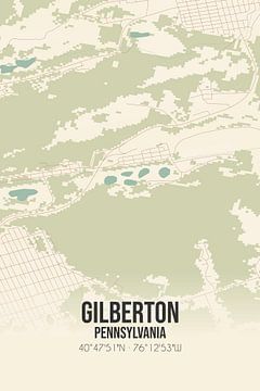 Vintage landkaart van Gilberton (Pennsylvania), USA. van Rezona