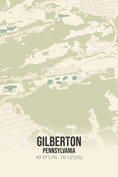 Carte ancienne de Gilberton (Pennsylvanie), USA. par Affiches de lieux