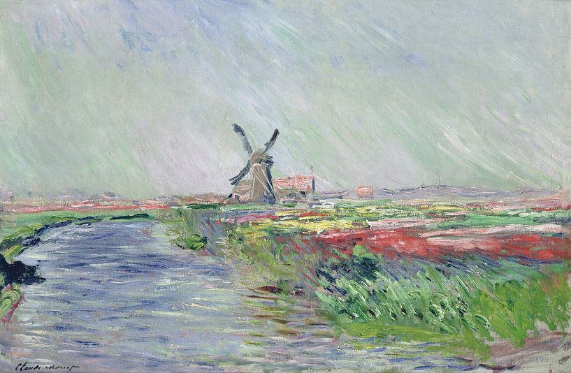 Tulip Field in Holland, Claude Monet by Masterful Masters