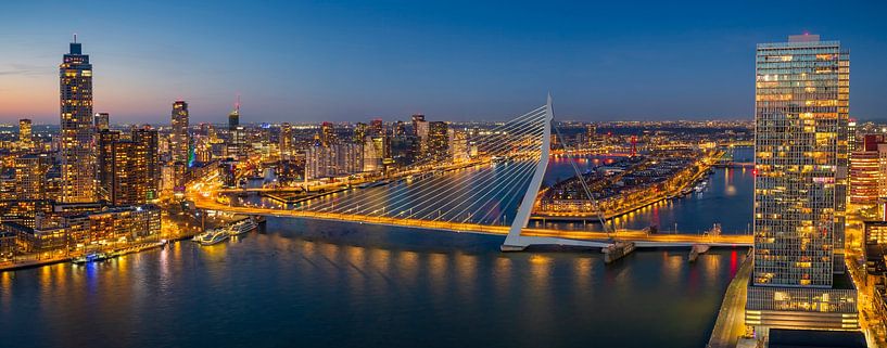 Rotterdam skyline panorama view during sunset by Sjoerd van der Wal Photography