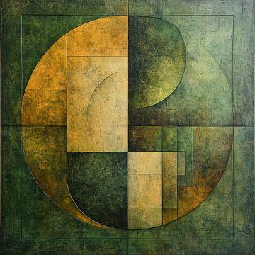 Squares in Green and Gold by Natasja Haandrikman