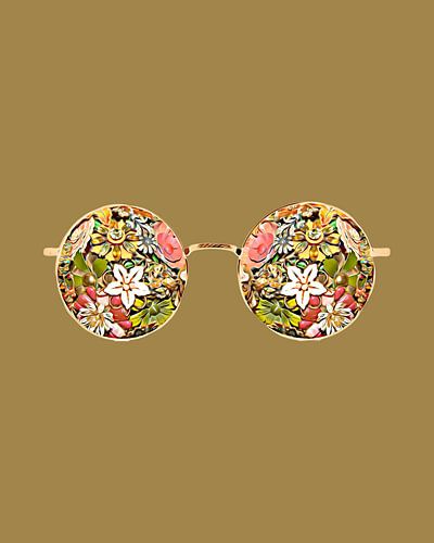 Vrede - Retro Schilderij op Okergeel