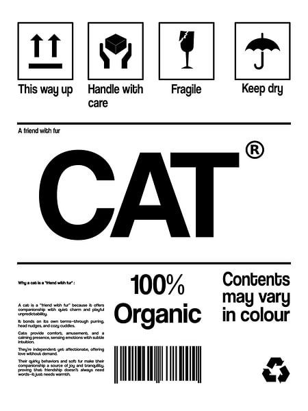CAT verzendlabel poster van Hilde Remerie Photography and digital art